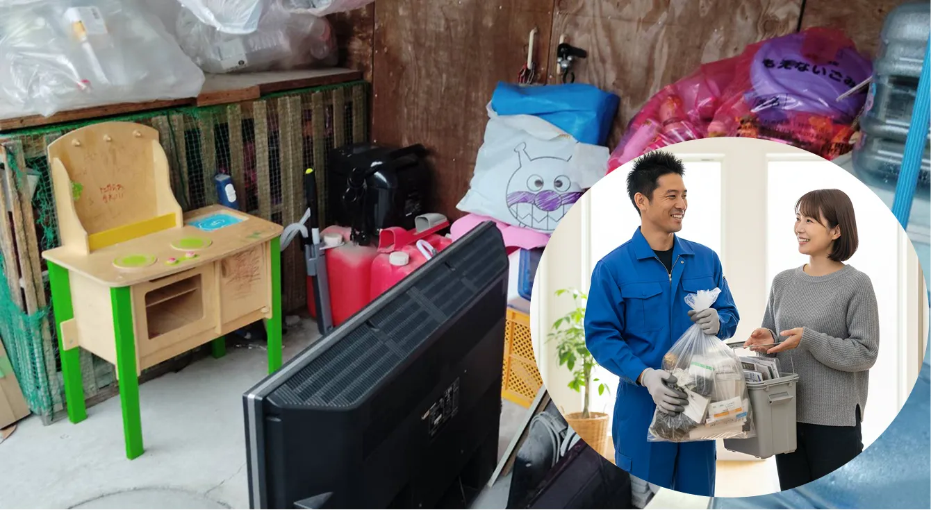 回収品と作業の様子